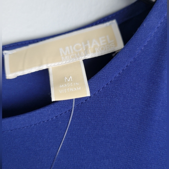 MICHAEL Michael Kors Sapphire Long Sleeve Dress with Silver Detail - Picture 5 of 6